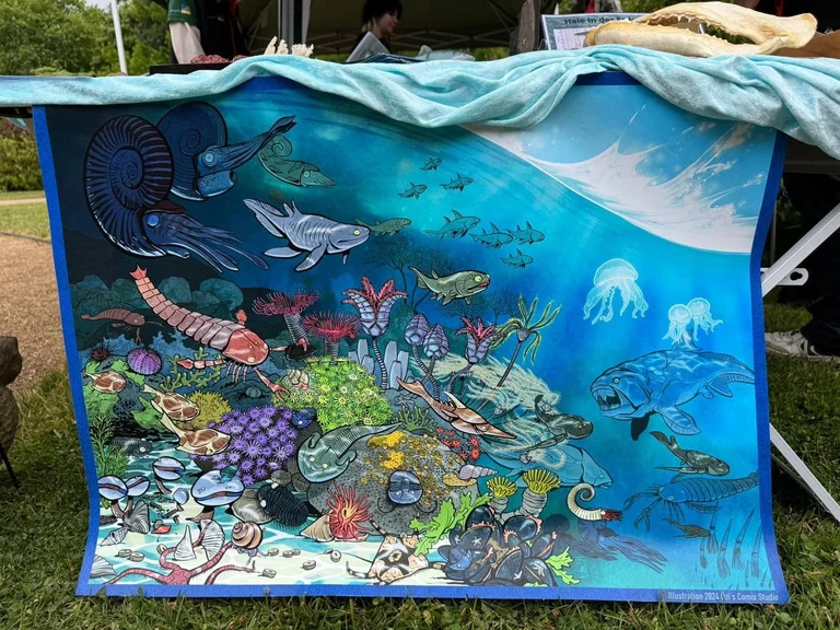 Bild 10: Das Bild des Devon-Meeres zeigt, dass diese Tiergruppen auch schon vor 400 Millionen Jahren in Bonn lebten.