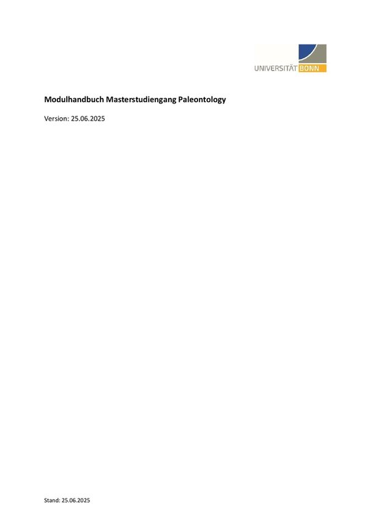 Modulhandbuch Master Paleontology